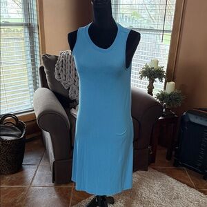 Time and Tru Sky Blue Sleeveless Knit Mini Dress